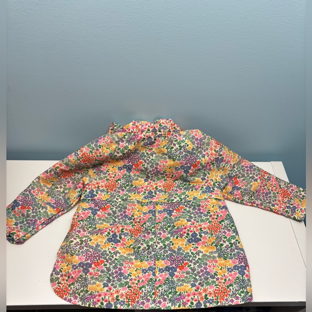Toddler Girls Next Multi Colored Floral Windbreaker Full Zip Hooded Jacket 2T - Picture 3 of 5